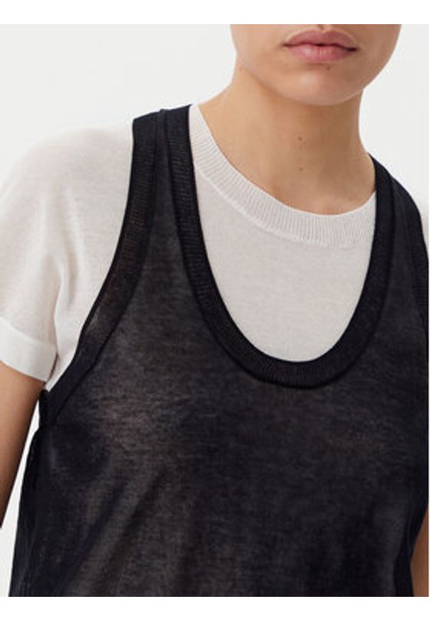 Pinko - PINKO Bluzka 105152 A2LS Czarny Regular Fit. Kolor: czarny. Materiał: bawełna