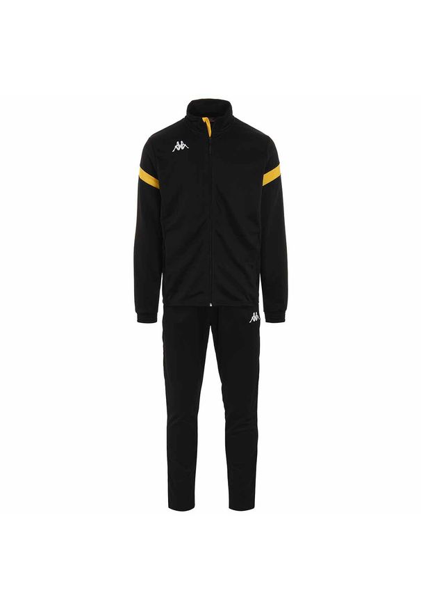 Dres Kappa Dalcito. Kolor: czarny, wielokolorowy, żółty. Materiał: dresówka. Sport: fitness