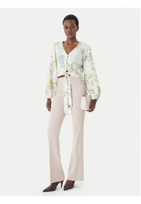 Guess Bluzka W6GHA4 W2565 Kremowy Regular Fit. Kolor: kremowy. Materiał: len #4