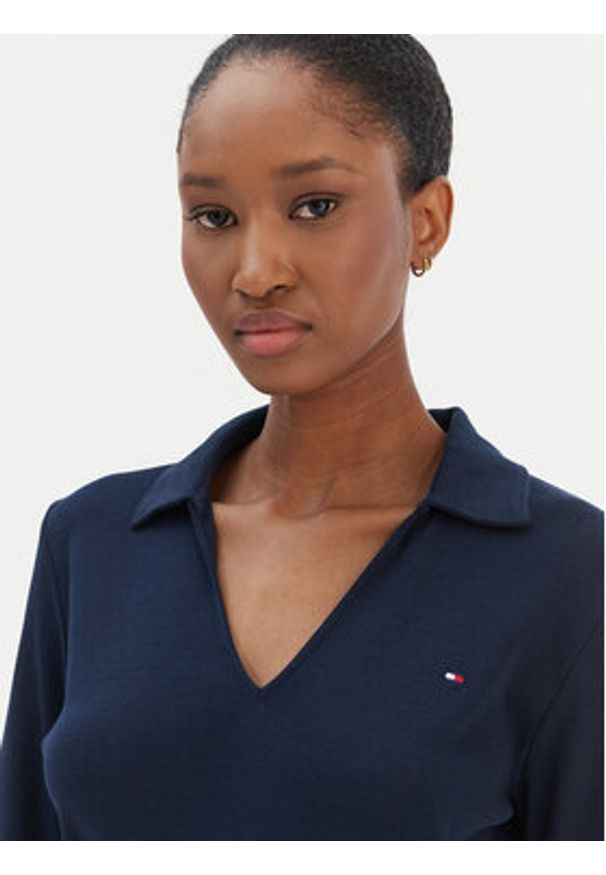 TOMMY HILFIGER - Tommy Hilfiger Bluzka Modern Cody WW0WW47850 Granatowy Slim Fit. Kolor: niebieski. Materiał: bawełna