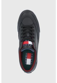 Tommy Jeans Buty skórzane kolor czarny. Nosek buta: okrągły. Zapięcie: sznurówki. Kolor: czarny. Materiał: skóra #2