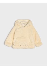 Sinsay - Ocieplana kurtka teddy z kaputrem - kremowy. Kolor: kremowy #1