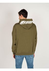 MSGM Bluza "Hoodie" | 2840MM76 | Felpa | Mężczyzna | Zielony. Typ kołnierza: kaptur. Kolor: zielony. Materiał: bawełna. Wzór: aplikacja, nadruk #2