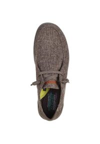 skechers - Adidasy Skechers Melson-nela, Mężczyźni. Kolor: brązowy. Materiał: materiał