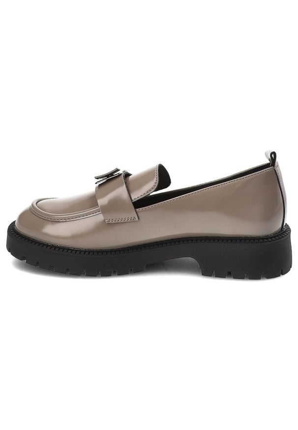 Beżowe Półbuty Vinceza Eleganckie Obuwie Damskie. Okazja: na co dzień. Kolor: beżowy. Materiał: lakier, skóra. Styl: elegancki