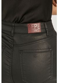 Pepe Jeans - Spodnie Lexa Gloss. Kolor: czarny. Materiał: skóra #4
