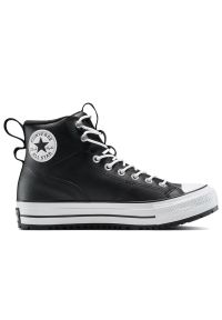 Buty męskie Converse Chuck Taylor All Star Hiker Boot A13233C - czarne. Wysokość cholewki: przed kolano. Zapięcie: sznurówki. Kolor: czarny. Materiał: syntetyk, skóra. Szerokość cholewki: normalna. Model: Converse All Star