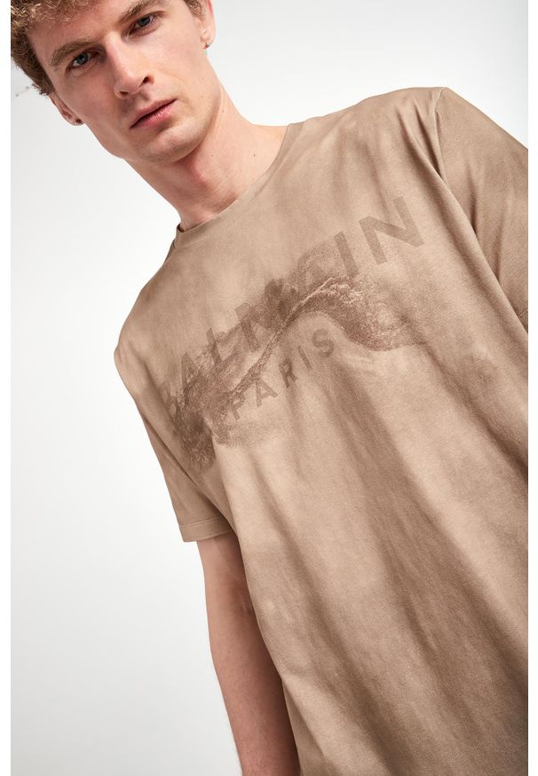 Balmain - T-shirt męski BALMAIN. Materiał: bawełna. Wzór: nadruk