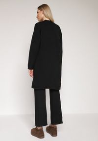 Born2be - Czarny Komplet z Dzianiny z Wełną Spodnie Kardigan i Kamizelka na Guziki Meviseffa. Kolor: czarny. Materiał: dzianina, wełna #4