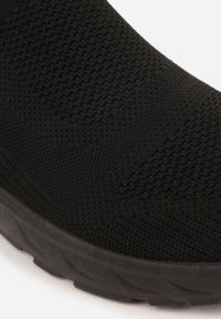 Born2be - Czarne Siateczkowe Buty Sportowe Sneakersy o Wsuwanym Fasonie Abhold. Okazja: na spacer, na co dzień. Kolor: czarny. Materiał: jeans. Sport: turystyka piesza #6