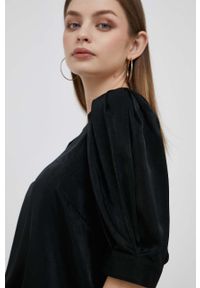 DKNY - Dkny bluzka damska kolor czarny gładka. Kolor: czarny. Materiał: materiał. Długość: krótkie. Wzór: gładki. Styl: klasyczny #2