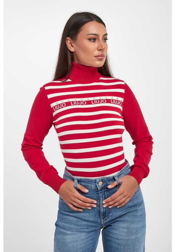 Liu Jo - Golf damski w paski LIU JO. Typ kołnierza: golf. Wzór: paski