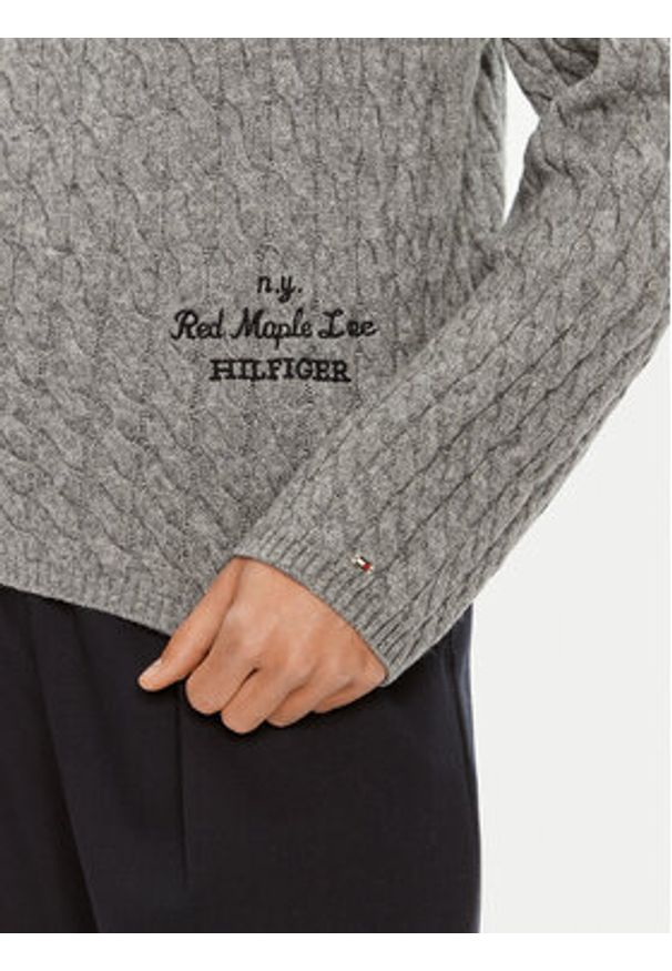 TOMMY HILFIGER - Tommy Hilfiger Sweter WW0WW42144 Szary Relaxed Fit. Kolor: szary. Materiał: wełna