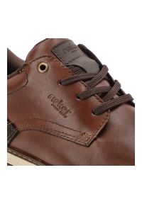 Brązowe Półbuty Rieker Męskie Eleganckie Buty. Okazja: do pracy, na co dzień. Zapięcie: sznurówki. Kolor: brązowy. Materiał: skóra. Styl: elegancki #2