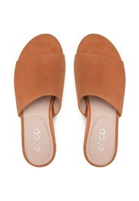 ecco - ECCO Klapki W Flat Sandal II 20840305021 Brązowy. Kolor: brązowy. Materiał: zamsz, skóra #5