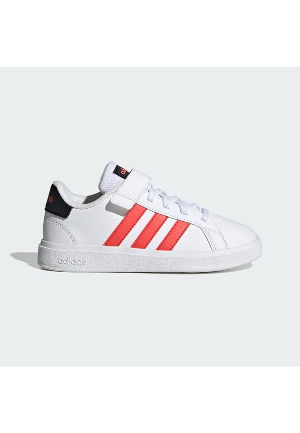 Sneakersy Adidas Original Grand Court 2.0 El Ftwwht/M Dzieci. Okazja: na co dzień. Kolor: biały, czerwony, wielokolorowy, czarny. Materiał: materiał