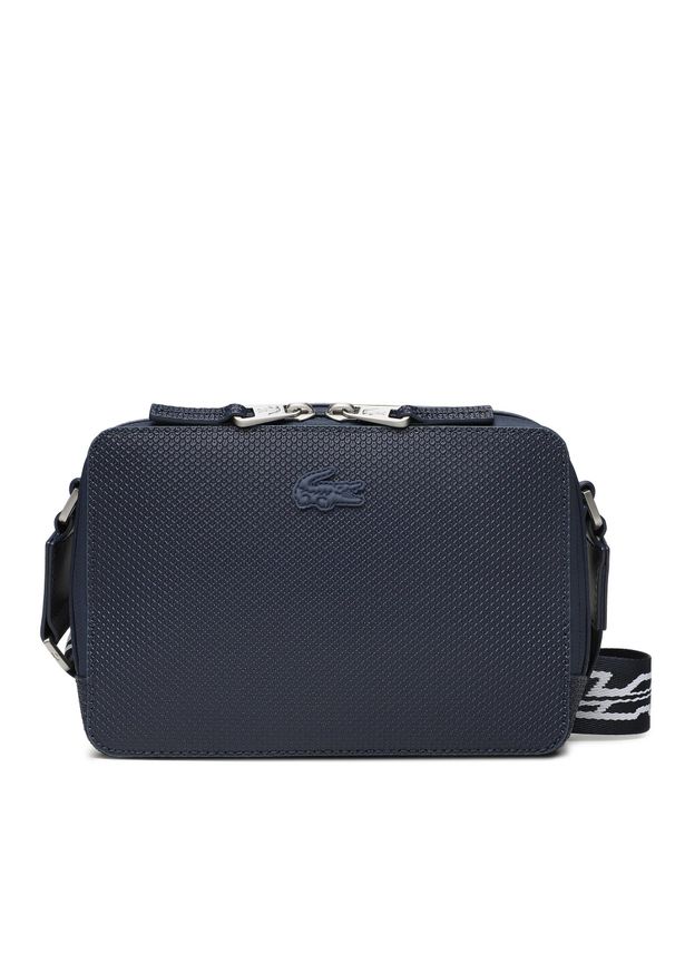 Torebka Lacoste NU4213APM05 Bleu Nuit Blanc. Kolor: niebieski. Materiał: skórzane