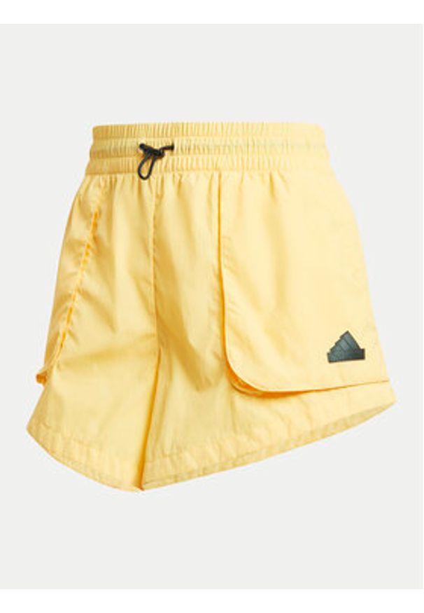 Adidas - adidas Szorty sportowe City Escape Summer IS0662 Żółty Loose Fit. Kolor: żółty. Materiał: syntetyk