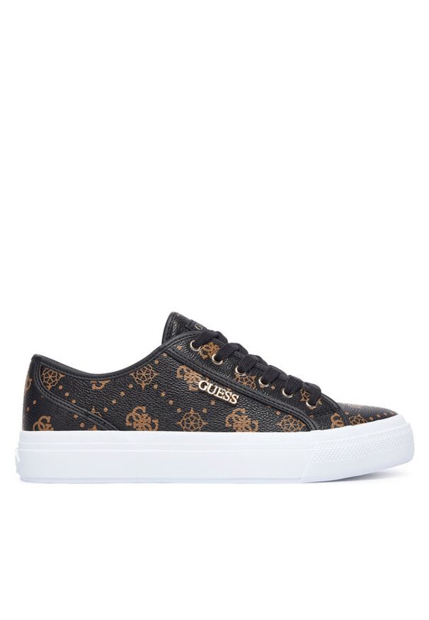 Guess Sneakersy FLTJ10 FAL12 Brązowy ciemny. Kolor: brązowy. Materiał: skóra