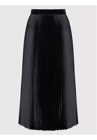 Simple Spódnica plisowana SDD001 Czarny Regular Fit. Kolor: czarny. Materiał: syntetyk