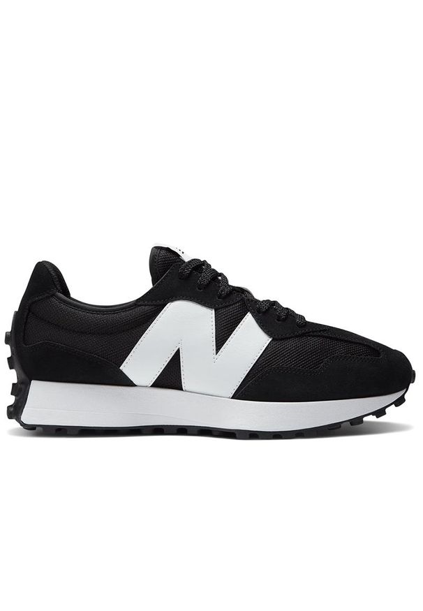 Buty męskie New Balance MS327CBW - czarne. Okazja: na co dzień. Kolor: czarny. Materiał: syntetyk, materiał, skóra, guma, zamsz. Szerokość cholewki: normalna. Sport: turystyka piesza