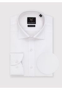 Pako Lorente - Elegancka biała koszula męska P000B-1X-577-B-S. Typ kołnierza: kołnierzyk klasyczny. Kolor: biały. Materiał: bawełna. Długość rękawa: długi rękaw. Długość: długie. Wzór: gładki. Styl: elegancki