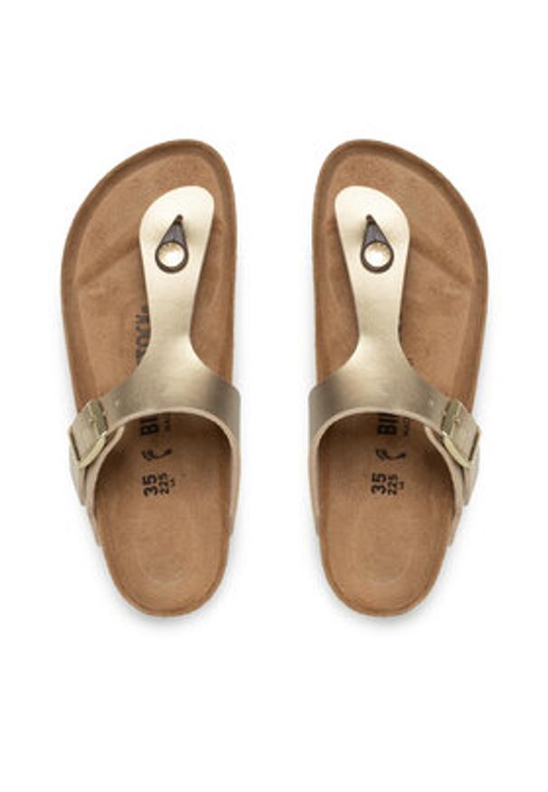 Birkenstock Japonki Gizeh Bs 1016109 Złoty. Kolor: złoty. Materiał: skóra