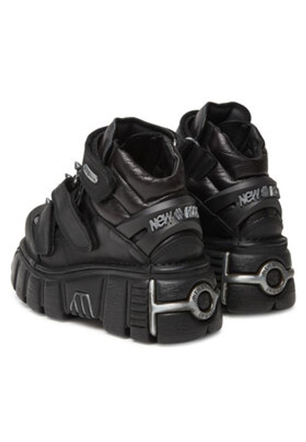 NEW ROCK Botki M-285C-S1 Czarny. Kolor: czarny. Materiał: skóra. Styl: rockowy