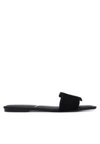 Calvin Klein Klapki Square Flat Sndl Embl Suede HW0HW03055 Czarny. Kolor: czarny. Materiał: skóra, zamsz #1