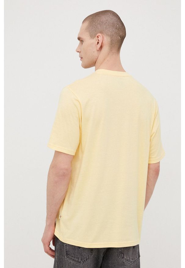 Dickies t-shirt bawełniany kolor żółty z nadrukiem. Okazja: na co dzień. Kolor: żółty. Materiał: bawełna. Wzór: nadruk. Styl: casual