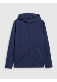 4f - 4F Bluza dresowa rozpinana z kapturem męska - granatowa XL. Typ kołnierza: kaptur. Kolor: niebieski. Materiał: dresówka