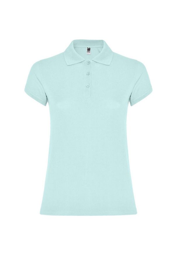 ROLY - Damska Koszulka Polo W Gwiazdki. Typ kołnierza: polo. Kolor: zielony