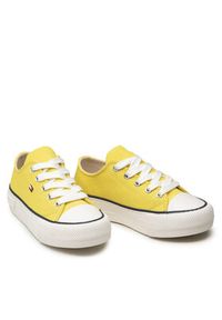 TOMMY HILFIGER - Tommy Hilfiger Trampki Low Cut Lace-Up Sneaker T3A4-32118-0890 M Żółty. Kolor: żółty. Materiał: materiał #7
