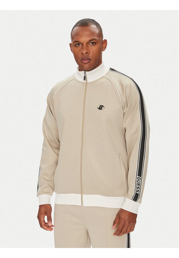 Guess Bluza Z5YQ21 KCRU2 Beżowy Regular Fit. Kolor: beżowy. Materiał: syntetyk