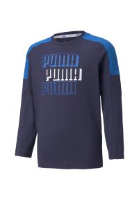 Bluza Puma Alpha, Dzieci. Kolor: niebieski. Materiał: materiał, bawełna