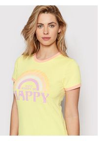 Brave Soul T-Shirt LTS-544JULIET Żółty Regular Fit. Kolor: żółty. Materiał: syntetyk, bawełna