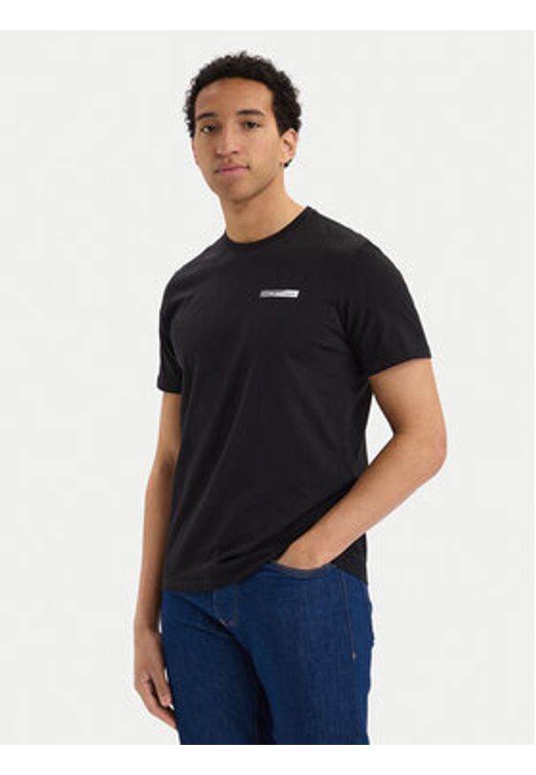 Calvin Klein T-Shirt SS 30s EU LV04LG810G Czarny Slim Fit. Kolor: czarny. Materiał: bawełna