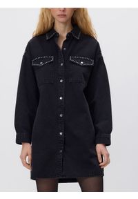 Reserved - Jeansowa sukienka - czarny. Kolor: czarny. Materiał: jeans #1