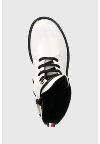 TOMMY HILFIGER - Tommy Hilfiger workery dziecięce kolor biały. Nosek buta: okrągły. Kolor: biały. Materiał: skóra, guma #5