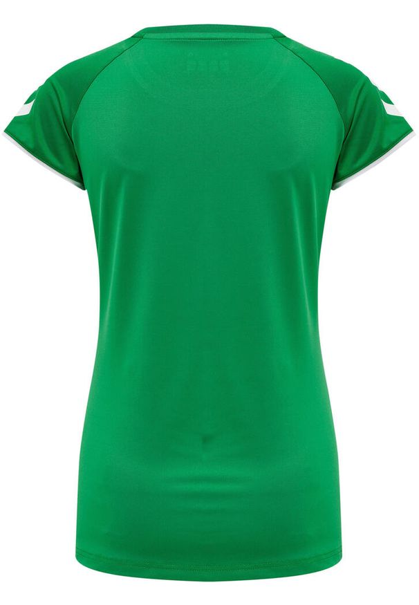 Koszulka damska Hummel hmlhmlCORE volley stretch. Kolor: biały, wielokolorowy, zielony. Długość rękawa: raglanowy rękaw. Sezon: lato. Sport: fitness