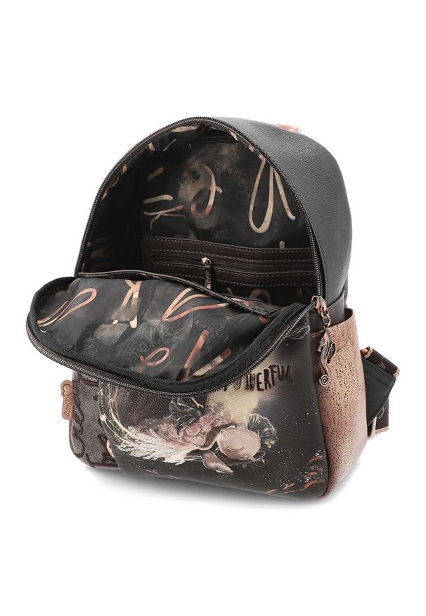 Brązowy Modny Damski Plecak Anekke. Kolor: brązowy. Materiał: materiał. Styl: elegancki, casual