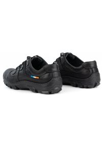 Olivier Skórzane buty trekkingowe męskie 213GT czarne. Okazja: na spacer, na co dzień. Kolor: czarny. Materiał: skóra. Sport: turystyka piesza #7