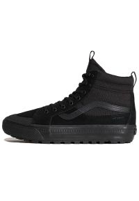 Buty męskie Vans SK8-Hi Waterproof Insulated VN000DAQBKA1 - czarne. Kolor: czarny. Materiał: materiał, skóra, syntetyk, guma. Szerokość cholewki: normalna. Technologia: Primaloft. Sezon: jesień. Model: Vans SK8 #1