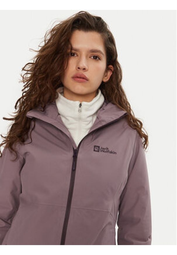Jack Wolfskin Kurtka przeciwdeszczowa Wisper Ins A61893 Fioletowy Regular Fit. Kolor: fioletowy. Materiał: syntetyk