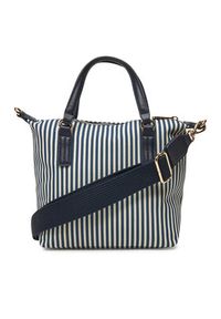 TOMMY HILFIGER - Tommy Hilfiger Torebka Poppy Summer Small Tote AW0AW17202 Granatowy. Kolor: niebieski