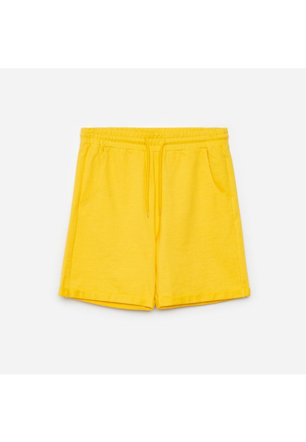 Cropp - Dresowe szorty - Żółty. Kolor: żółty. Materiał: dresówka