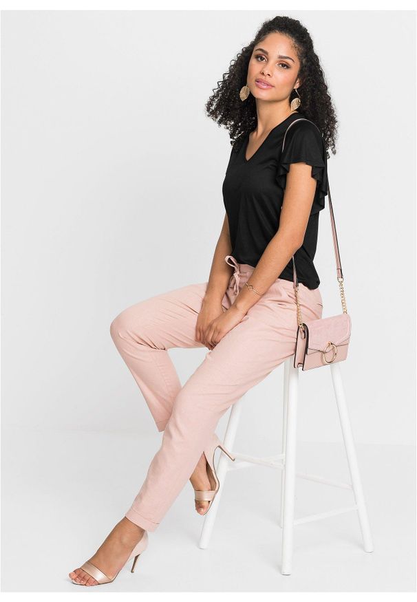 bonprix - T-shirt z miękkiej wiskozy. Kolor: czarny. Materiał: wiskoza. Długość rękawa: krótki rękaw. Długość: krótkie