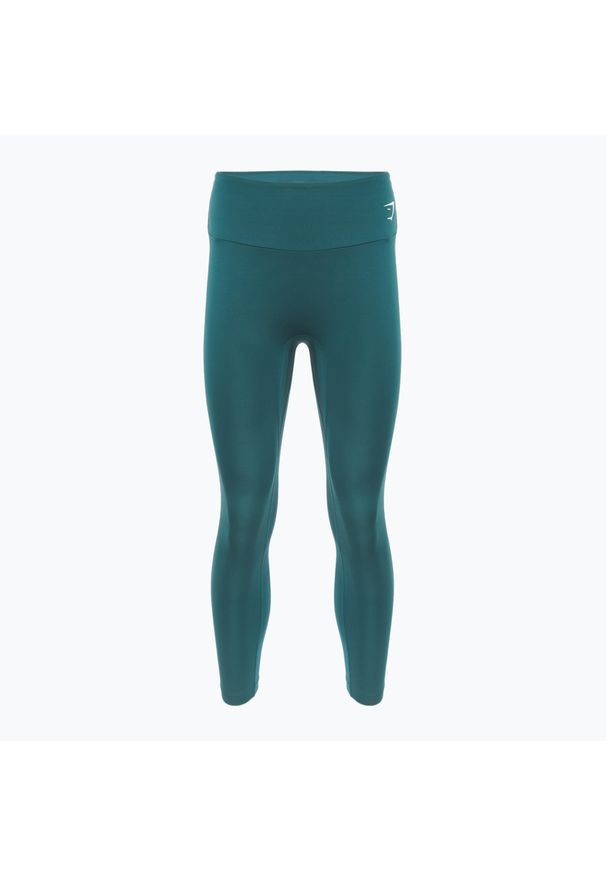 GYMSHARK - Legginsy treningowe damskie Gymshark Training 7/8. Kolor: zielony. Sport: fitness