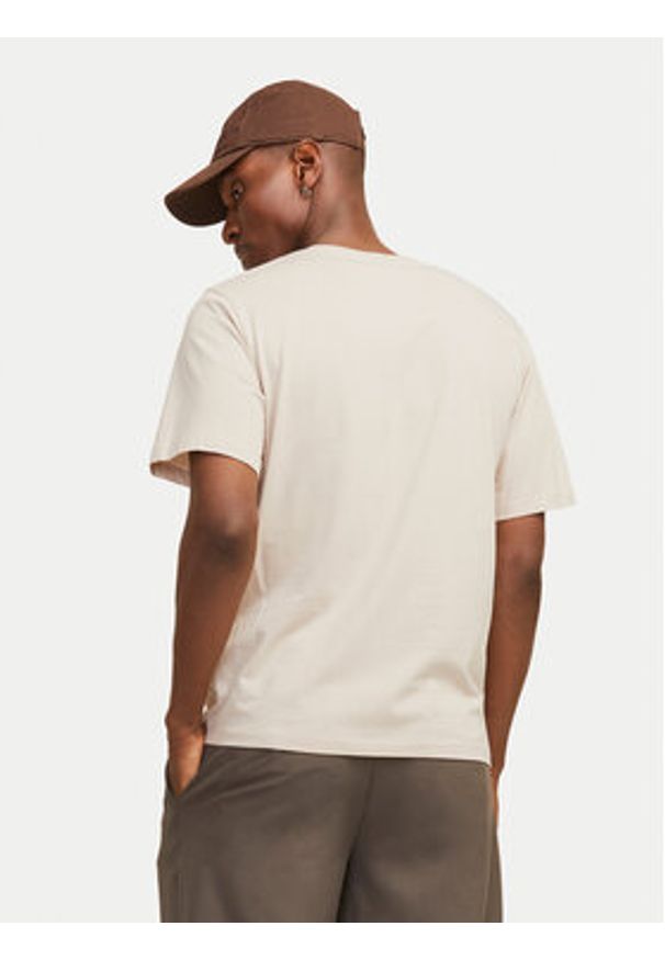 Jack & Jones T-Shirt Corp Logo 12151955 Beżowy Regular Fit. Kolor: beżowy. Materiał: bawełna