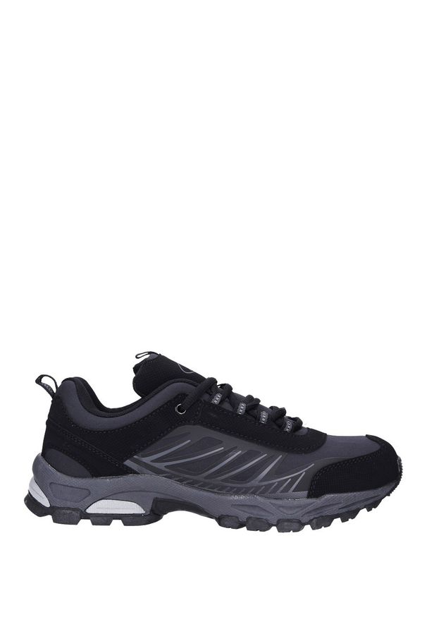 Casu - Czarne buty sportowe sznurowane softshell casu a1810-1. Okazja: na spacer. Kolor: wielokolorowy, czarny, szary. Materiał: softshell. Szerokość cholewki: normalna. Sport: turystyka piesza